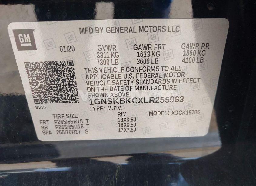 Photo 9 of 2020 Chevrolet Tahoe 4WD LT (VIN 1GNSKBKCXLR255963)