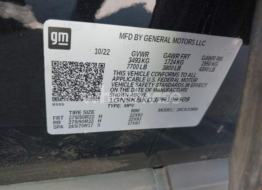 Photo 9 of 2023 Chevrolet Suburban 4WD LS (VIN 1GNSKBKD3PR198309)