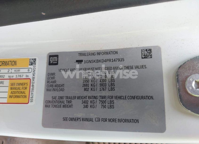 Photo 9 of 2023 Chevrolet Suburban 4WD LS (VIN 1GNSKBKD4PR147935)