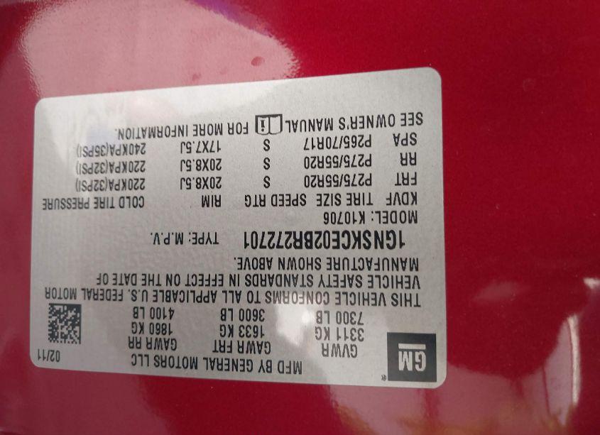 Photo 9 of 2011 Chevrolet Tahoe LTZ (VIN 1GNSKCE02BR272701)