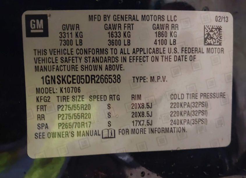 Photo 9 of 2013 Chevrolet Tahoe LTZ (VIN 1GNSKCE05DR266538)