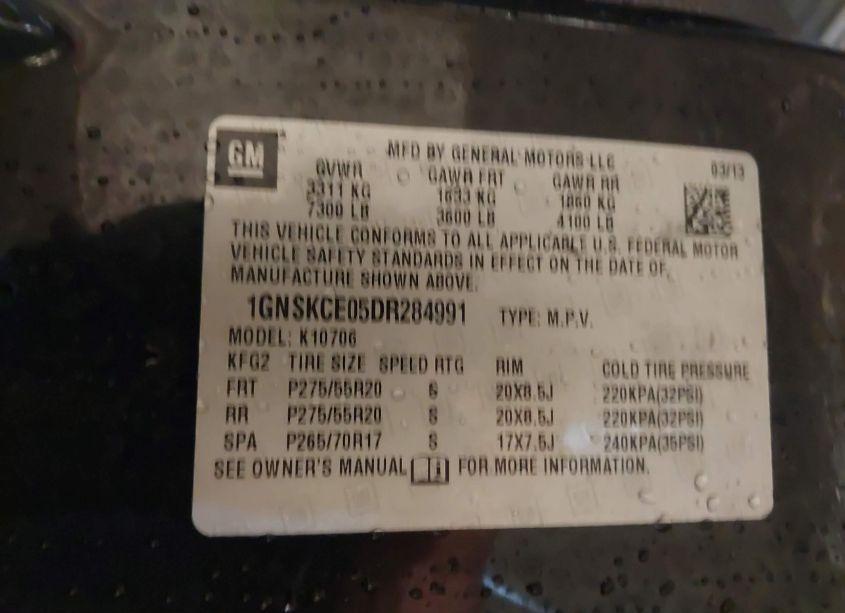 Photo 9 of 2013 Chevrolet Tahoe LTZ (VIN 1GNSKCE05DR284991)