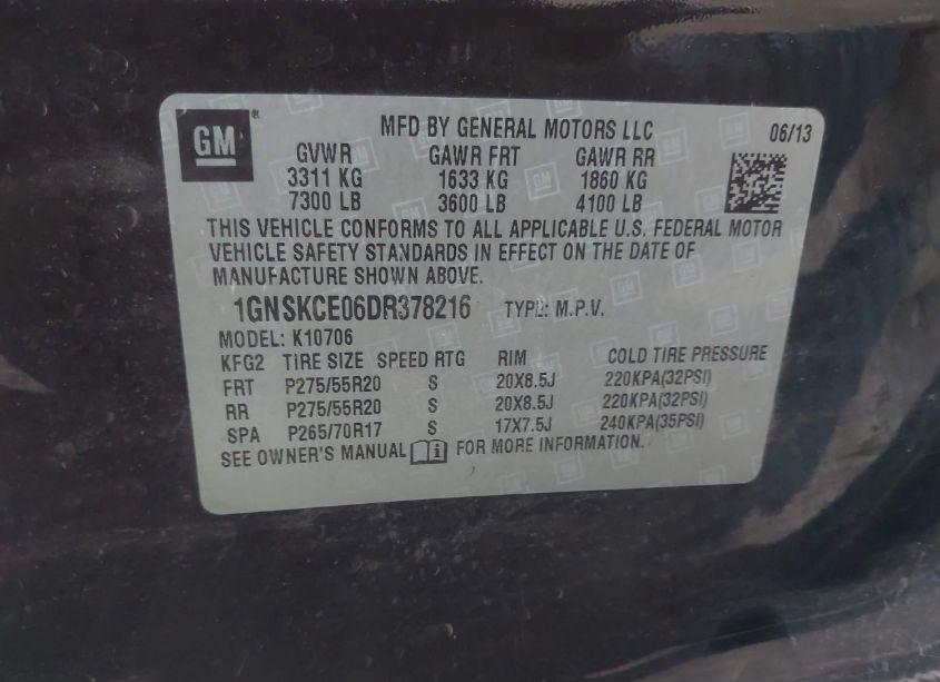 Photo 9 of 2013 Chevrolet Tahoe LTZ (VIN 1GNSKCE06DR378216)