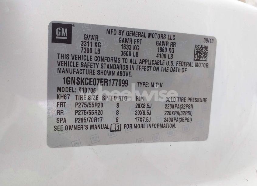 Photo 9 of 2014 Chevrolet Tahoe LTZ (VIN 1GNSKCE07ER177099)