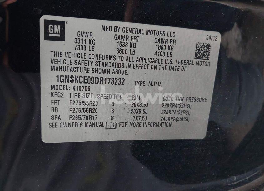 Photo 9 of 2013 Chevrolet Tahoe LTZ (VIN 1GNSKCE09DR173232)