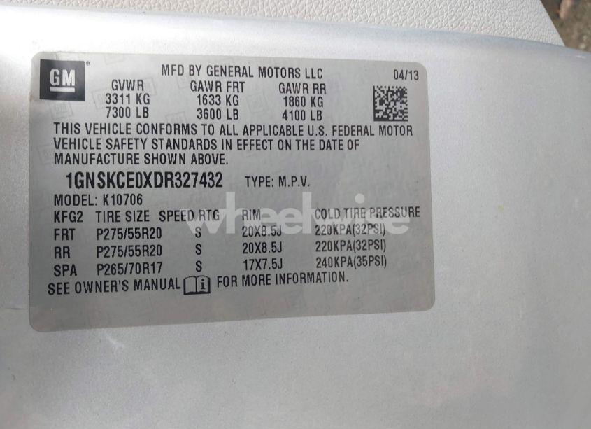 Photo 9 of 2013 Chevrolet Tahoe LTZ (VIN 1GNSKCE0XDR327432)