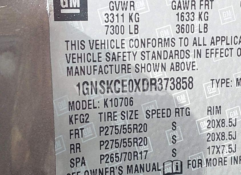 Photo 9 of 2013 Chevrolet Tahoe LTZ (VIN 1GNSKCE0XDR373858)