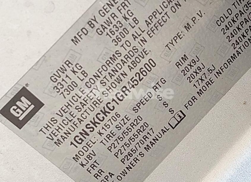 Photo 9 of 2016 Chevrolet Tahoe LTZ (VIN 1GNSKCKC1GR452600)