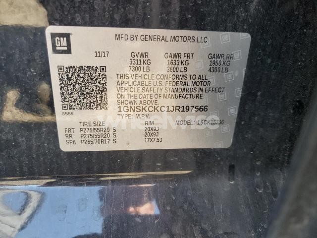 Photo 10 of 2018 CHEVROLET TAHOE K1500 PREMIER (VIN 1GNSKCKC1JR197566)