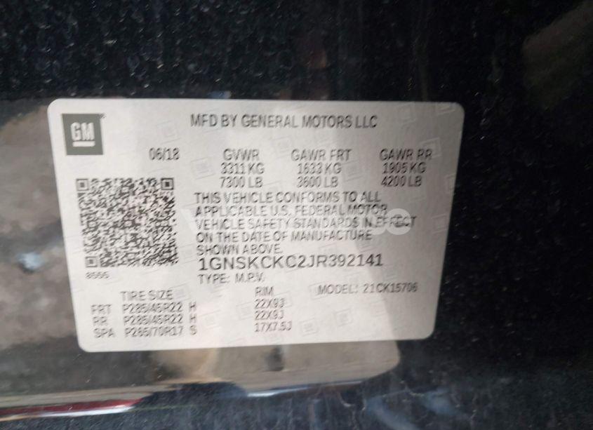 Photo 9 of 2018 Chevrolet Tahoe PREMIER (VIN 1GNSKCKC2JR392141)