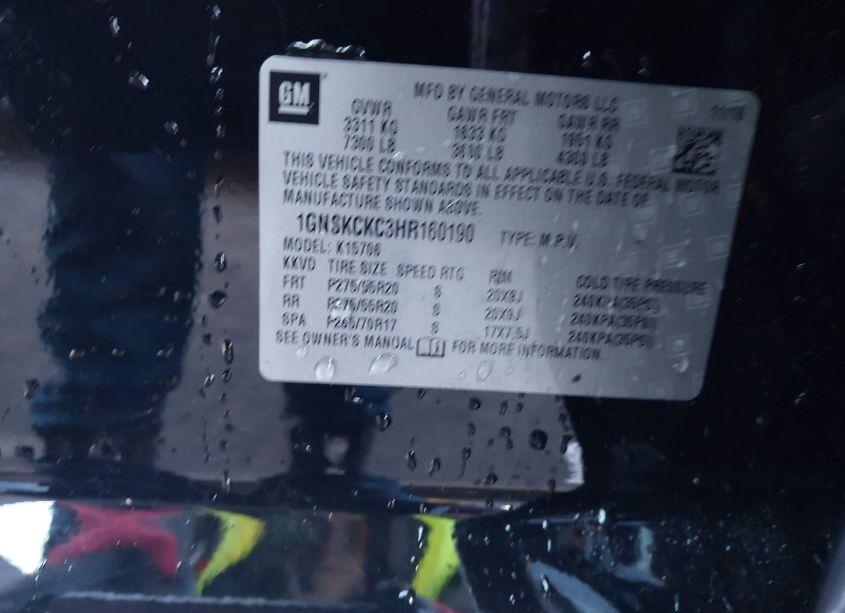 Photo 9 of 2017 Chevrolet Tahoe PREMIER (VIN 1GNSKCKC3HR160190)