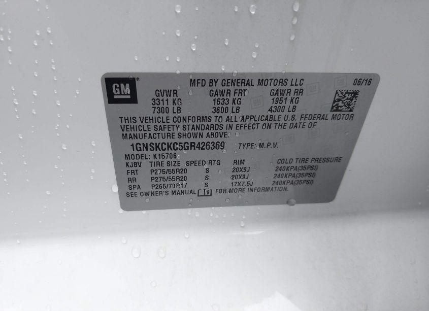 Photo 9 of 2016 Chevrolet Tahoe LTZ (VIN 1GNSKCKC5GR426369)