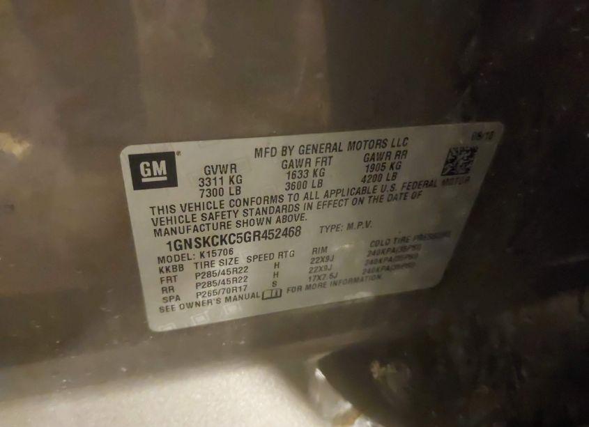 Photo 9 of 2016 Chevrolet Tahoe LTZ (VIN 1GNSKCKC5GR452468)