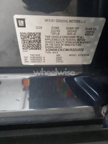 Photo 5 of 2019 CHEVROLET TAHOE K1500 PREMIER (VIN 1GNSKCKC8KR221072)