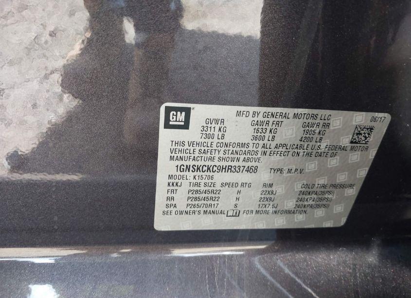 Photo 9 of 2017 Chevrolet Tahoe PREMIER (VIN 1GNSKCKC9HR337468)