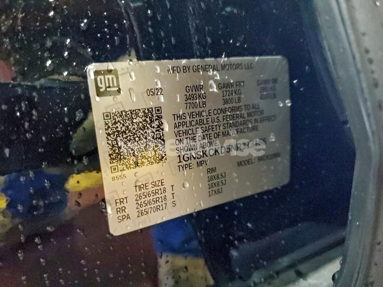 Photo 13 of 2022 CHEVROLET SUBURBAN K1500 LT (VIN 1GNSKCKD5NR313186)