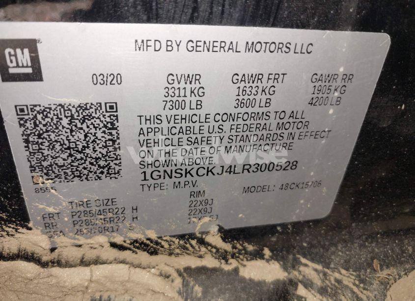 Photo 9 of 2020 Chevrolet Tahoe 4WD PREMIER (VIN 1GNSKCKJ4LR300528)