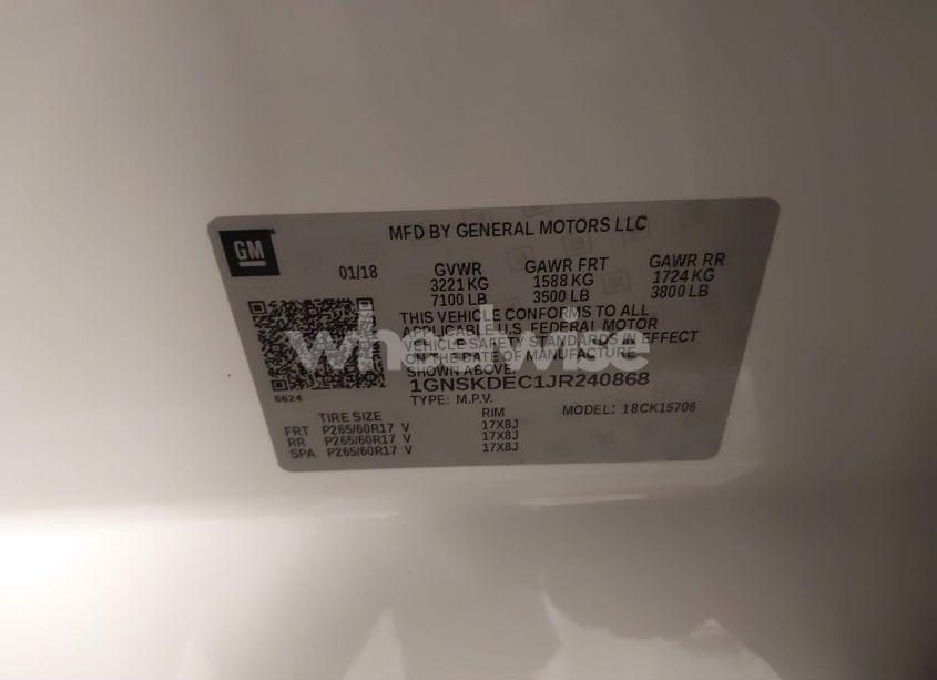 Photo 9 of 2018 Chevrolet Tahoe COMMERCIAL FLEET (VIN 1GNSKDEC1JR240868)