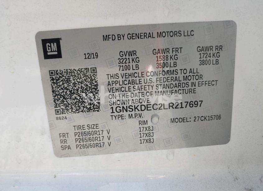 Photo 9 of 2020 Chevrolet Tahoe 4WD COMMERCIAL FLEET (VIN 1GNSKDEC2LR217697)