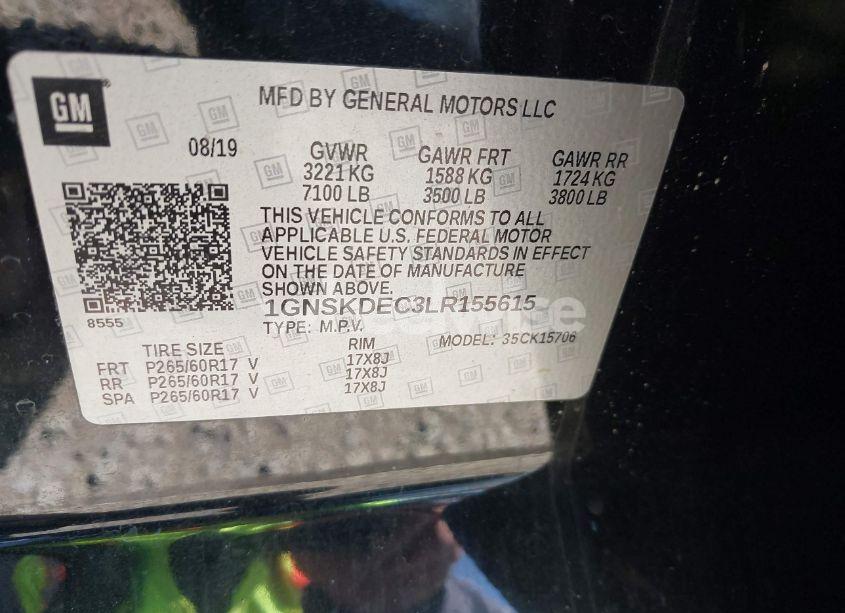 Photo 9 of 2020 Chevrolet Tahoe 4WD COMMERCIAL FLEET (VIN 1GNSKDEC3LR155615)