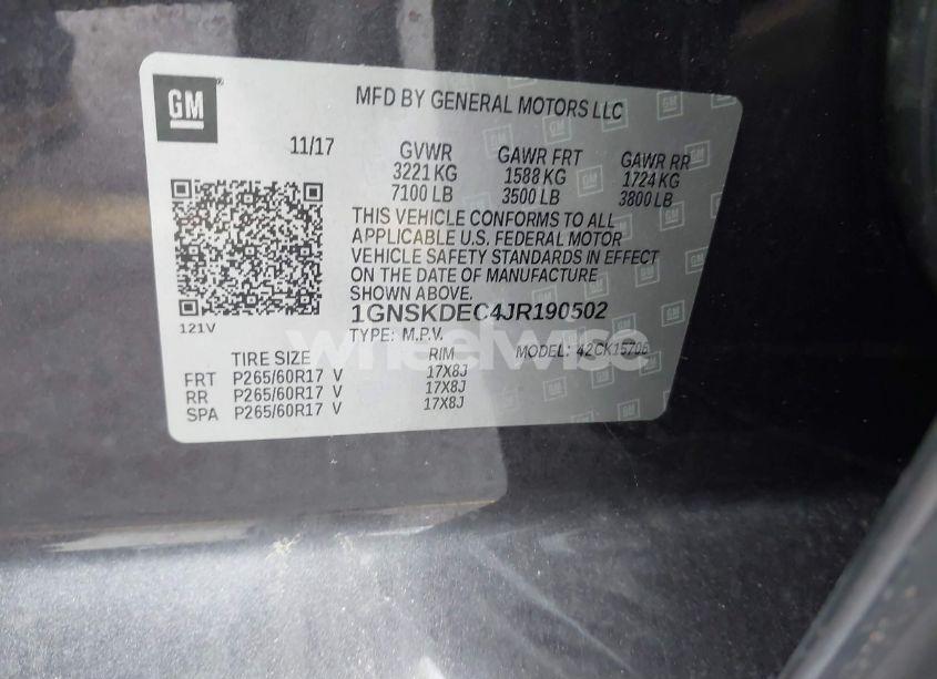 Photo 9 of 2018 Chevrolet Tahoe COMMERCIAL FLEET (VIN 1GNSKDEC4JR190502)