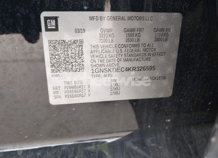 Photo 9 of 2019 Chevrolet Tahoe COMMERCIAL FLEET (VIN 1GNSKDEC4KR326595)