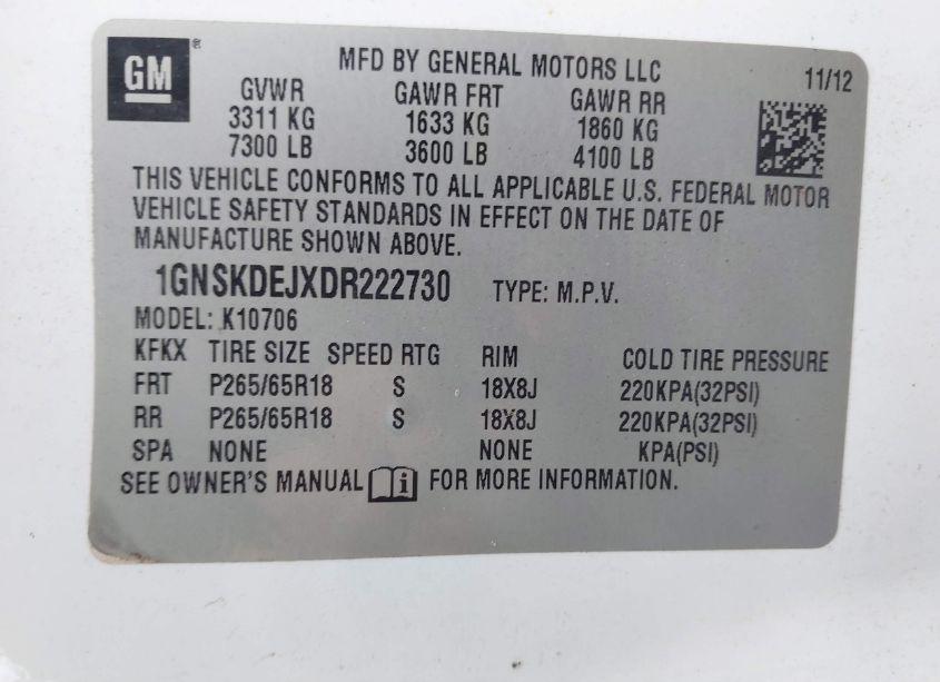 Photo 9 of 2013 Chevrolet Tahoe HYBRID (VIN 1GNSKDEJXDR222730)