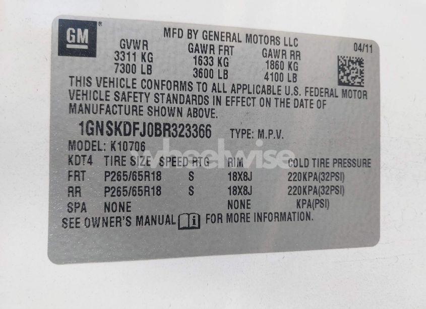 Photo 9 of 2011 Chevrolet Tahoe HYBRID (VIN 1GNSKDFJ0BR323366)