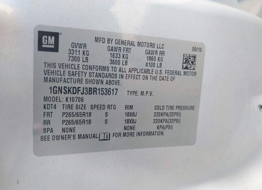 Photo 9 of 2011 Chevrolet Tahoe HYBRID (VIN 1GNSKDFJ3BR153617)