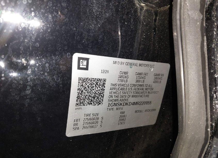 Photo 9 of 2021 Chevrolet Suburban 4WD Z71 (VIN 1GNSKDKD4MR220955)