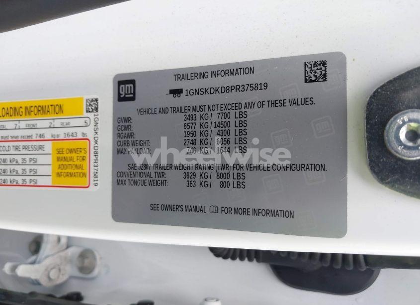 Photo 9 of 2023 Chevrolet Suburban 4WD Z71 (VIN 1GNSKDKD8PR375819)