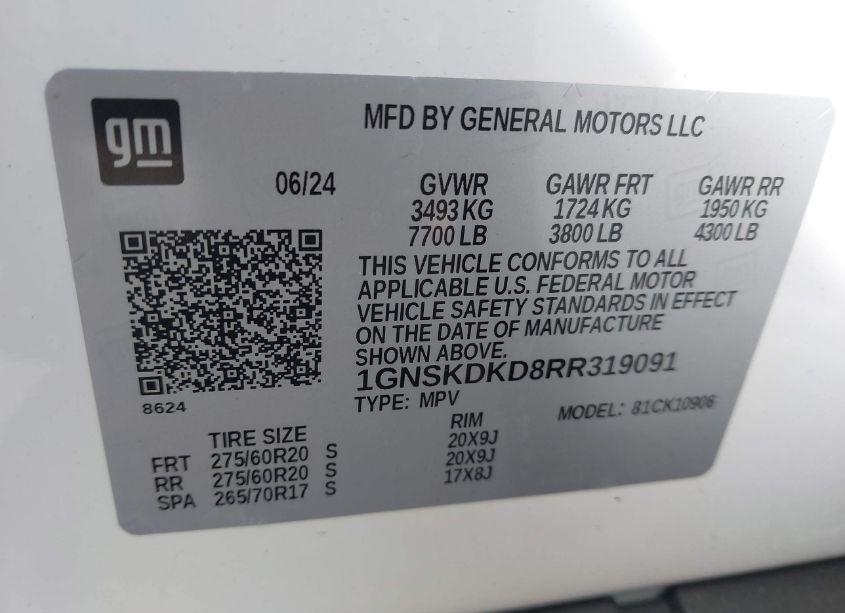 Photo 9 of 2024 Chevrolet Suburban 4WD Z71 (VIN 1GNSKDKD8RR319091)