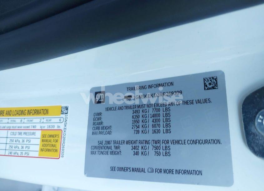 Photo 9 of 2024 Chevrolet Suburban 4WD RST (VIN 1GNSKEKD2RR269309)