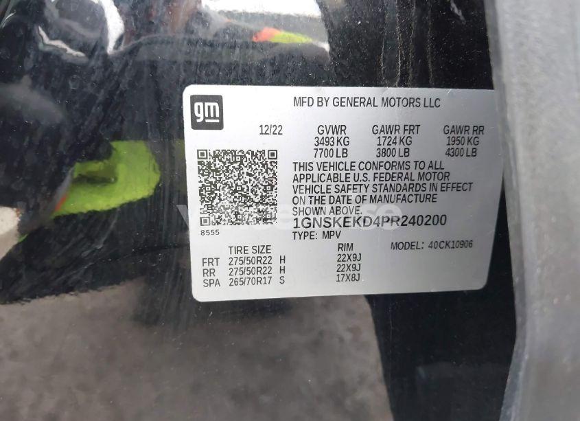 Photo 9 of 2023 Chevrolet Suburban 4WD RST (VIN 1GNSKEKD4PR240200)