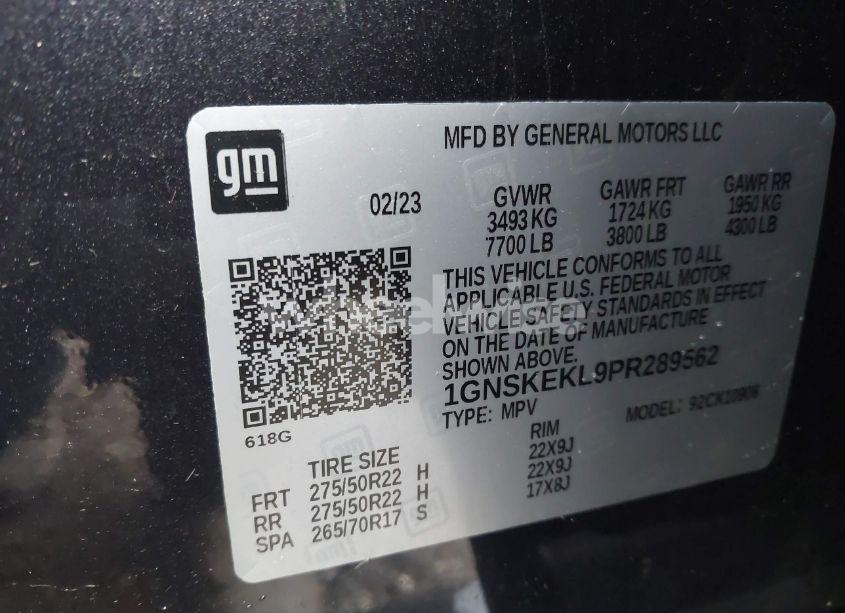 Photo 9 of 2023 Chevrolet Suburban 4WD RST (VIN 1GNSKEKL9PR289562)