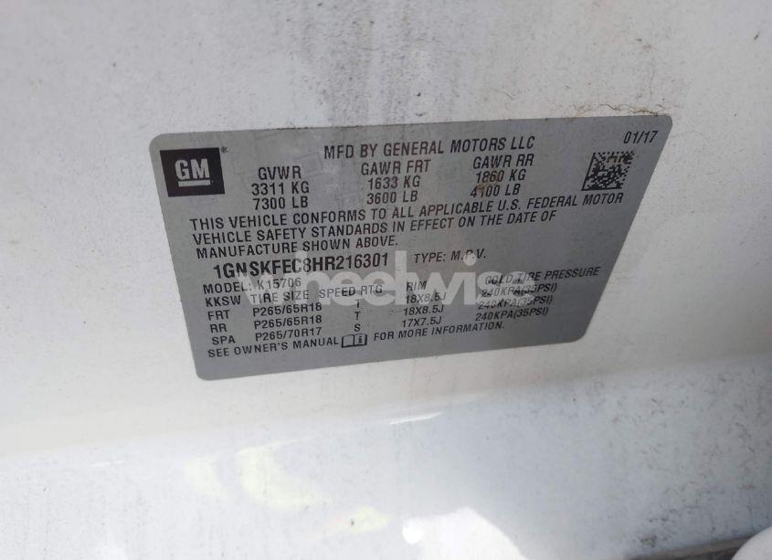 Photo 9 of 2017 Chevrolet Tahoe COMMERCIAL FLEET (VIN 1GNSKFEC8HR216301)