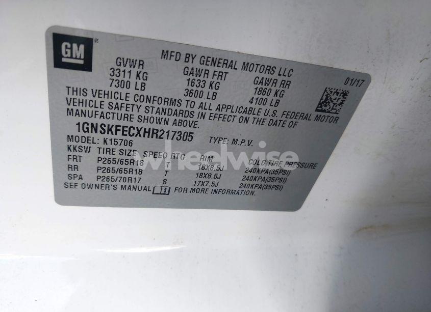 Photo 9 of 2017 Chevrolet Tahoe COMMERCIAL FLEET (VIN 1GNSKFECXHR217305)