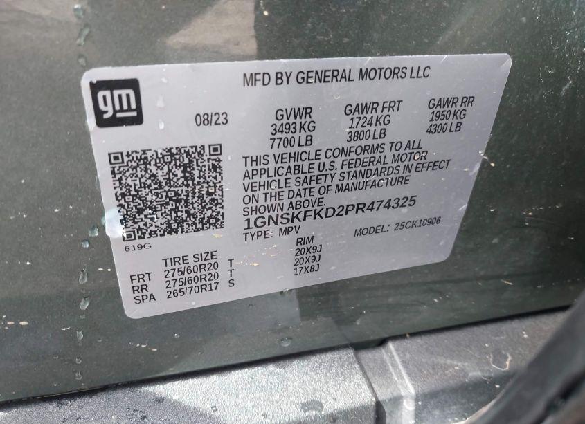 Photo 9 of 2023 Chevrolet Suburban 4WD PREMIER (VIN 1GNSKFKD2PR474325)