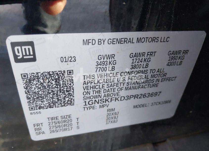 Photo 9 of 2023 Chevrolet Suburban 4WD PREMIER (VIN 1GNSKFKD3PR263697)