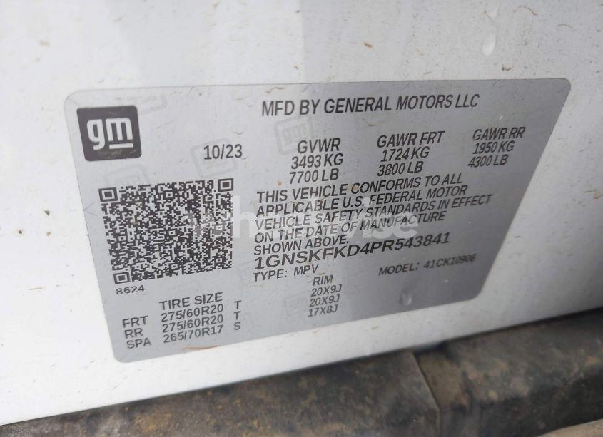 Photo 9 of 2023 Chevrolet Suburban 4WD PREMIER (VIN 1GNSKFKD4PR543841)