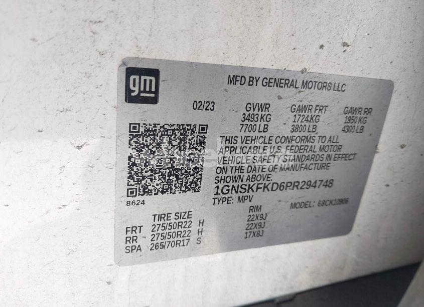 Photo 9 of 2023 Chevrolet Suburban 4WD PREMIER (VIN 1GNSKFKD6PR294748)