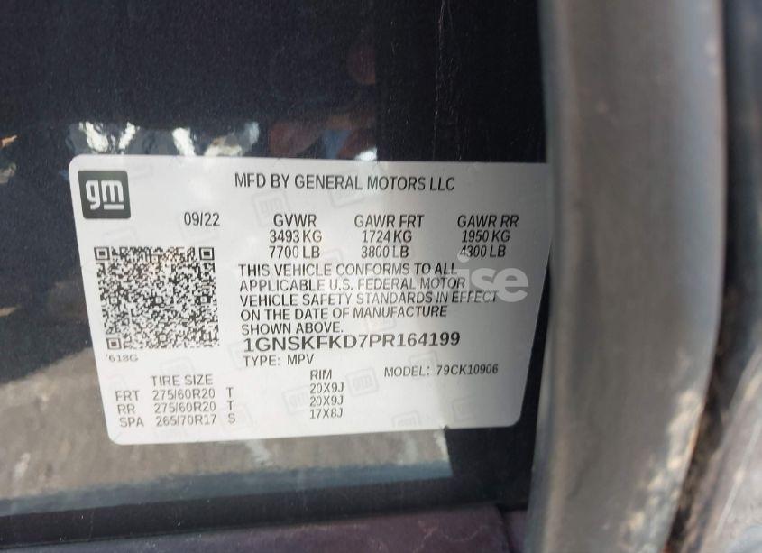 Photo 9 of 2023 Chevrolet Suburban 4WD PREMIER (VIN 1GNSKFKD7PR164199)