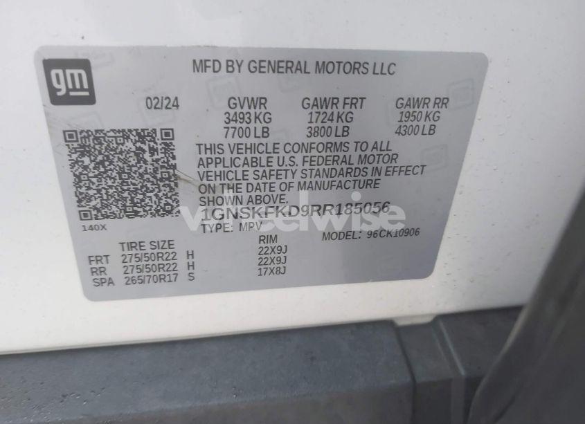 Photo 9 of 2024 Chevrolet Suburban 4WD PREMIER (VIN 1GNSKFKD9RR185056)