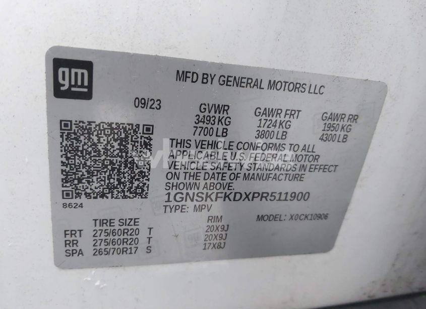 Photo 9 of 2023 Chevrolet Suburban 4WD PREMIER (VIN 1GNSKFKDXPR511900)