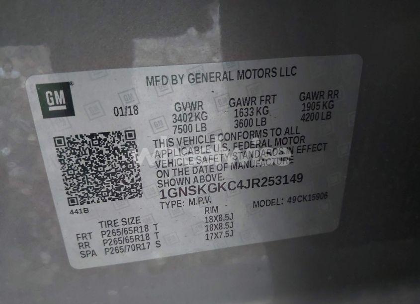 Photo 9 of 2018 Chevrolet Suburban LS (VIN 1GNSKGKC4JR253149)