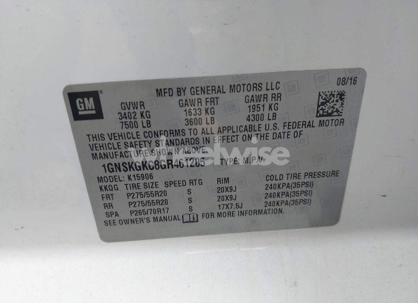 Photo 9 of 2016 Chevrolet Suburban LS (VIN 1GNSKGKC8GR461205)