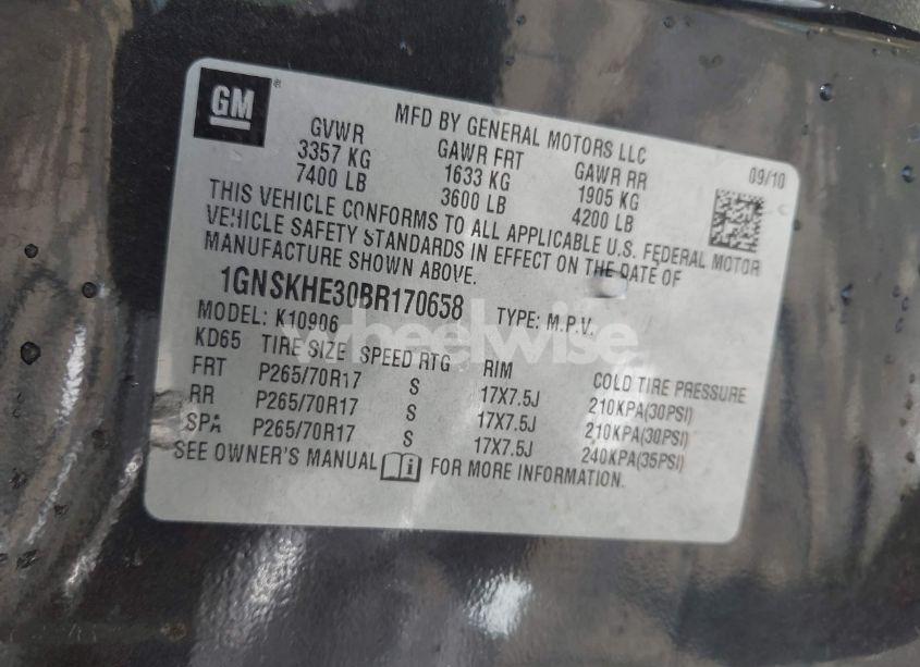 Photo 9 of 2011 Chevrolet Suburban 1500 LS (VIN 1GNSKHE30BR170658)