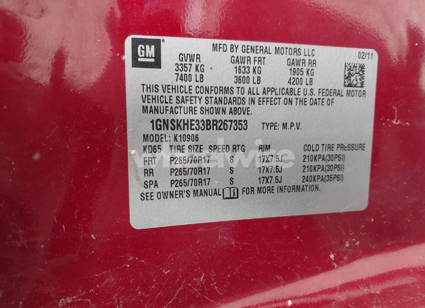 Photo 9 of 2011 Chevrolet Suburban 1500 LS (VIN 1GNSKHE33BR267353)