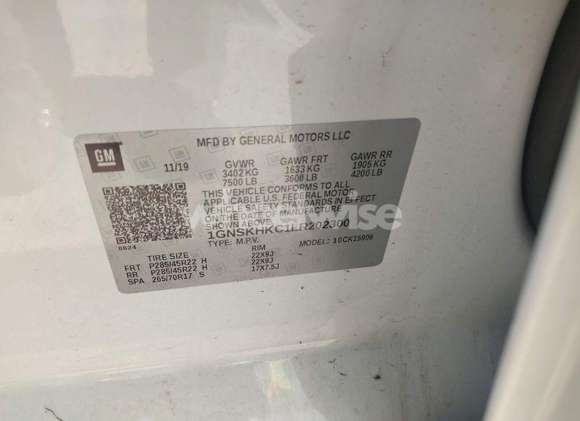 Photo 9 of 2020 Chevrolet Suburban 4WD LT (VIN 1GNSKHKC1LR202300)