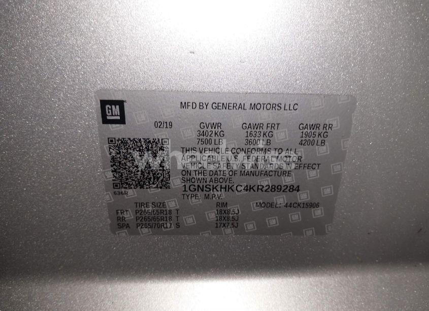 Photo 9 of 2019 Chevrolet Suburban LT (VIN 1GNSKHKC4KR289284)